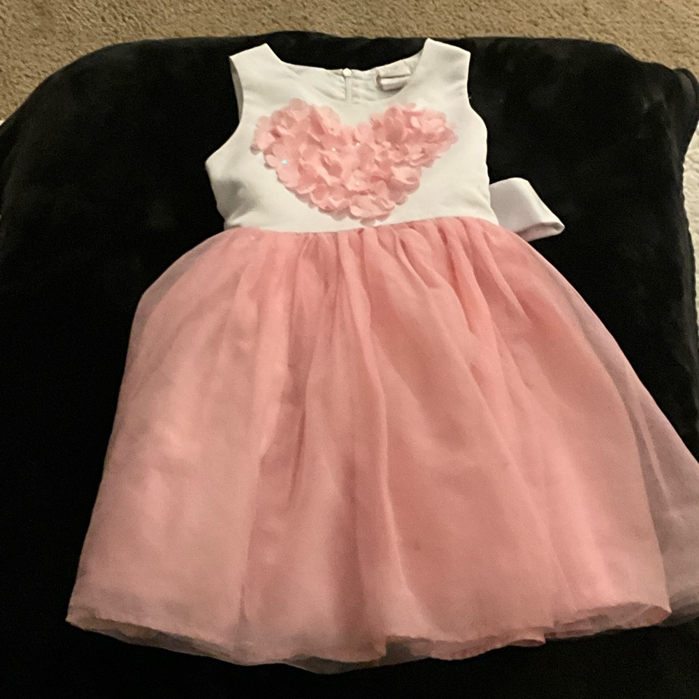 Pink and White Kids Casual Dress